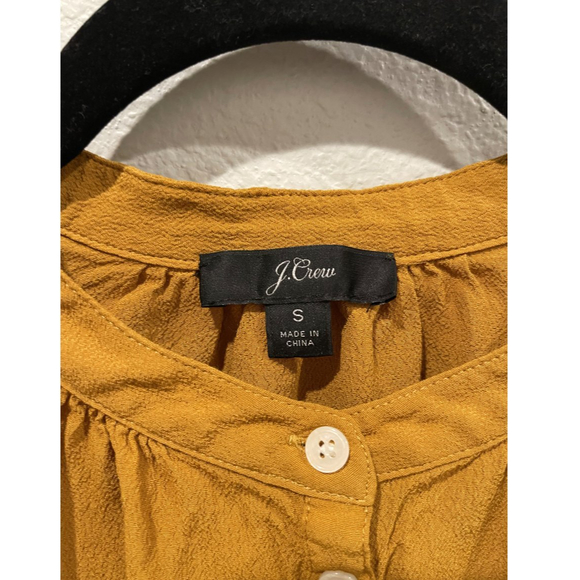 J.CREW Point Sur Drapey Popover Mustard Shirt - Picture 6 of 7